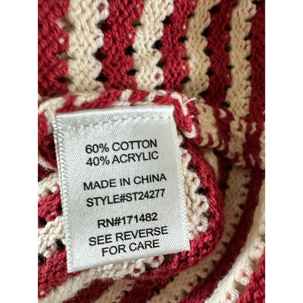 Moon & Madison Americana Knit Tie Front Sweater Vest Red White Blue Small NWT - Picture 6 of 7